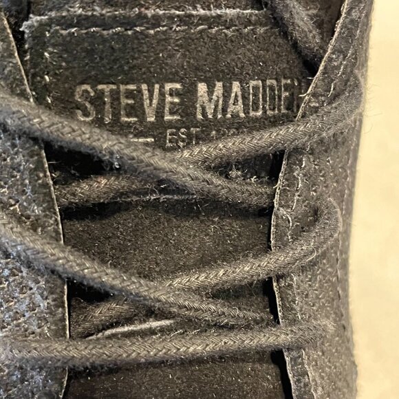 NEW Steve Madden Hardenn Men's Black Suede Leather Lace-Up Chukka Ankle Boots - Picture 8 of 13